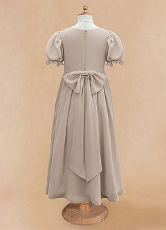 Azazie Joss Flower Girl Dresses Frost A-Line with Sleeves Chiffon Dress image6