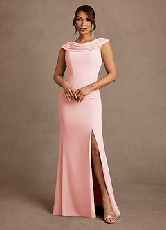 Azazie Irvine Mother of the Bride Dresses Blushing Pink A-Line Pleated Chiffon Dress image2
