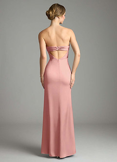 Azazie Leonis Bridesmaid Dresses Rosette Mermaid Pleated Stretch Satin Convertible Dress image2