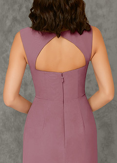 Azazie Flori Bridesmaid Dresses Vintage Mauve Sheath Square Neckline Chiffon Dress image3