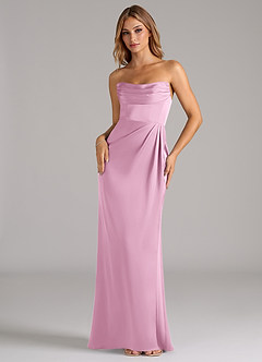 Azazie Johana Bridesmaid Dresses Candy Pink Mermaid Off the Shoulder Stretch Satin Convertible Dress image5