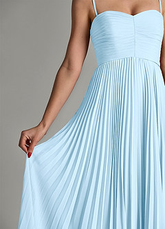 Azazie Chiana 신부 들러리 드레스 A라인 스트랩리스 쉬폰 바닥 길이 드레스 image7