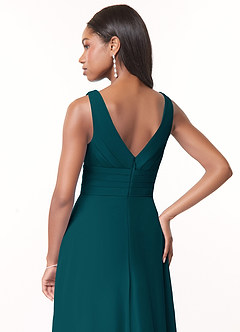 Azazie Julianna Bridesmaid Dresses Pine A-Line Chiffon Dress image4