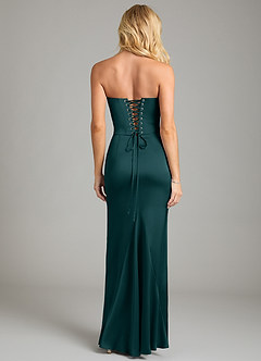 Azazie Sorrel Bridesmaid Dresses Pine Mermaid Strapless Stretch Satin Convertible Dress image2