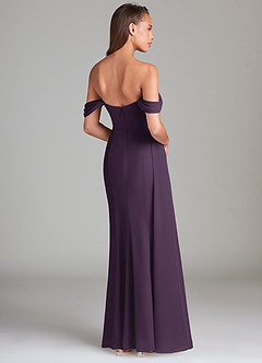 Azazie Amyra Bridesmaid Dresses Plum Sheath Off the Shoulder Chiffon Convertible Dress image5