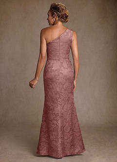 Azazie Joylin Mother of the Bride Dresses Dusty Rose Trumpet One Shoulder Floral Burnout Dress image2