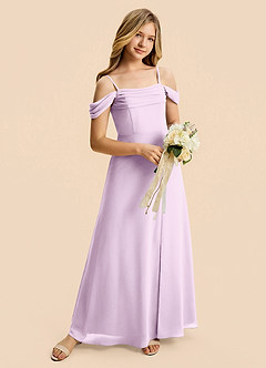 Azazie Lilly Junior Klä av A-Line i Chiffong Plisserad image4