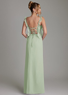 Azazie Jessamine Abiti da Damigella Abito Sirena in Chiffon Corsetto Verde Salvia image8