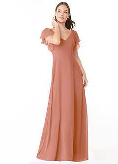 Azazie Syenna Bridesmaid Dresses MAI TAI A-Line Ruched Chiffon Dress image1