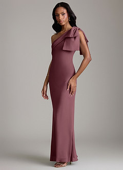 Azazie Yuanna Bridesmaid Dresses Sangria Mermaid One Shoulder Chiffon Dress image5