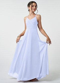 Azazie Avelina Junior Lavender A-Line Pleated Chiffon Dress image2