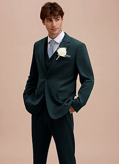 front Ethan Navy Blue Refined Weave 3-piece Suit