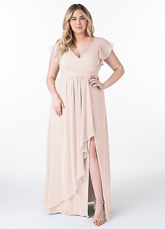 Azazie Omari Bridesmaid Dresses Rose Petal A-Line Chiffon Dress image7
