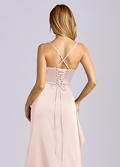 Azazie Sarai Suknie dla druhen Osłona Gorset Satyna elastyczna Do ziemi Sukienka image2