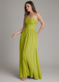 Azazie Andreina Bridesmaid Dresses Lemongrass A-Line Pleated Chiffon Dress image5