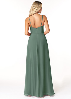 Azazie Moira Bridesmaid Dresses Eucalyptus A-Line Scoop Chiffon Dress image2