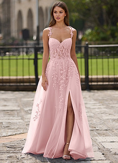 Dreamscape Blushing Pink A-line Prom Dress image2