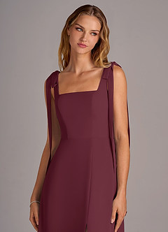 Azazie Debra Bridesmaid Dresses Cabernet A-Line with Pockets Chiffon Convertible Dress image7