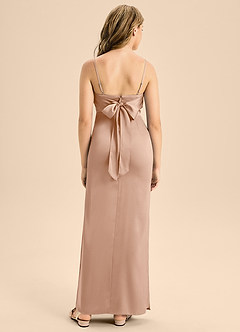 Azazie Mai Junior English Rose A-Line Sweetheart Neckline Stretch Satin Dress image2
