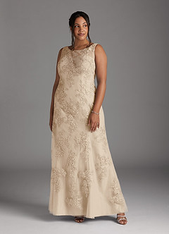 Azazie Whilhelmina At-home Try On Dresses Stormy Mermaid Lace Chiffon Dress image10