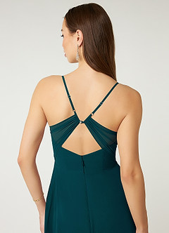 Azazie Minie Bridesmaid Dresses Pine A-Line Bow Chiffon Dress image7