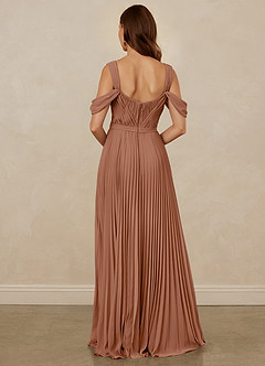 Christian Siriano Bridal for Azazie 1013 Bridesmaid Dresses Bronzer A-Line Off the Shoulder Chiffon Dress image3