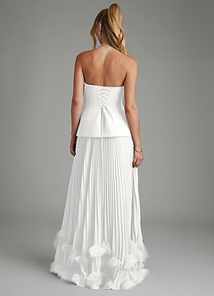 Azazie Alex Bridesmaid Dresses White A-Line Corset Chiffon Dress image6