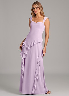 Azazie Sloane Brautjungfernkleider A-Linie Herzausschnitt Chiffon Kleid Frostiges Flieder image6