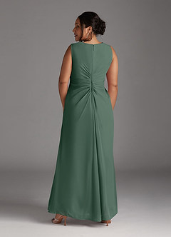 Azazie Manuella Mother of the Bride Dresses Sea Moss A-Line V-Neck Pleated Chiffon Dress image14