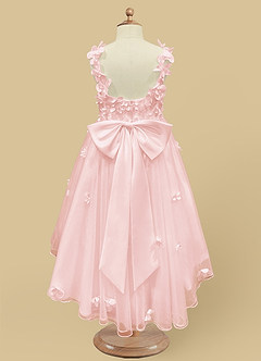 Azazie Ceres Flower Girl Dresses Blushing Pink Ball-Gown Lace Tulle Dress image7