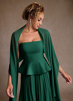 Azazie Josabeth Mother of the Bride Dresses Emerald A-Line Pleated Chiffon Dress image7