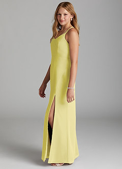 Azazie Becca Junior Robe Sirène en Mousseline de soie Sorbet Citron image6