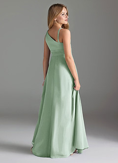 Azazie Dallas Junior Agave A-Line Pleated Chiffon Dress image5