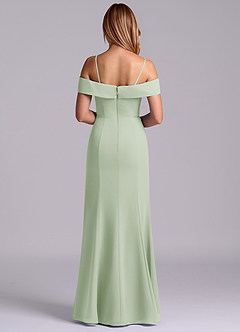 Azazie Luciana Brudtärnklänningar Klä av Tubklänning i Chiffong Av axeln Dusty Sage Konvertibel image2