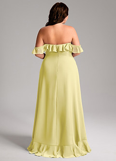 Azazie Lyra Brautjungfernkleider Wandelbar A-Linie Cabrio Chiffon Kleid Zitronensorbet image2