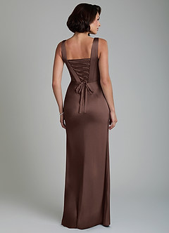 Azazie Amora Bridesmaid Dresses Ganache Mermaid Corset Stretch Satin Dress image2