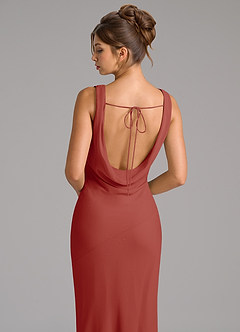 Azazie Rylina Bridesmaid Dresses Terracotta Mermaid Pleated Chiffon Dress image2