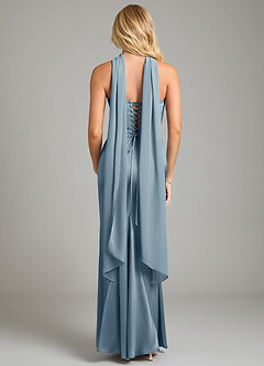 Azazie Sorrel Bridesmaid Dresses Dusty Blue Mermaid Strapless Stretch Satin Convertible Dress image9
