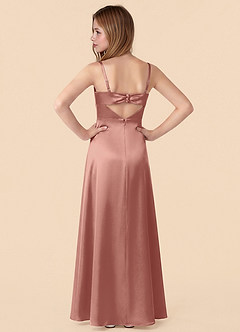 Azazie Renna Junior Rosette Mermaid Pleated Stretch Satin Dress image2
