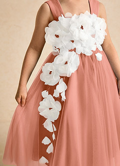 Azazie Dovey Abiti da Ragazza di Fiori Abito Principessa in Tulle Fiocco Più Tagliato image7