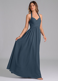 Azazie Darlyn Bridesmaid Dresses Neptune A-Line Pleated Chiffon Dress image6