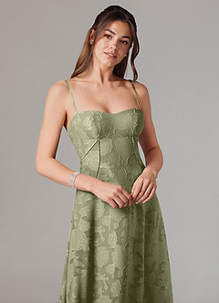 Azazie Valentine Suknie dla druhen Linia A Dekolt w kształcie serca Kwiatowe wypalenie Do ziemi Sukienka image2