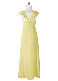 Azazie Amada Junior Agave A-Line Ruched Chiffon Dress image6