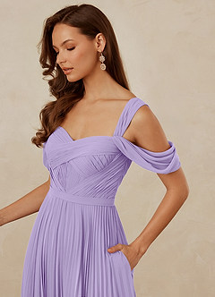 Christian Siriano Bridal for Azazie 1013 Bridesmaid Dresses Lilac A-Line Off the Shoulder Chiffon Dress image6