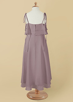 Azazie Temi Venta Final Vestido de Ivory de Gasa de Corte en A con Tirante Espagueti image11