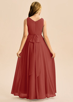 Azazie Mannie Junior Linia A Pofałdowany Szyfon Asymetryczny Młodsza druhna Sukienka image2