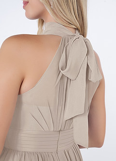 Azazie Iman Bridesmaid Dresses Frost A-Line A-Line Ruched Chiffon Dress image7