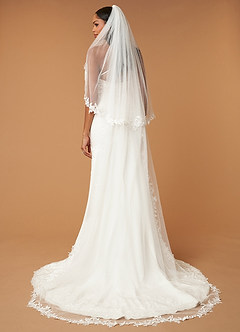 front Alex Lace Chapel Length Veil With Blusher