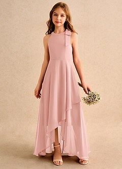 Azazie Boop Girls Formal Flower Girl Dresses Rosette A-Line Bow Chiffon Dress image4