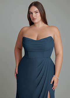 Azazie Johana Bridesmaid Dresses Dark Navy Mermaid Off the Shoulder Chiffon Convertible Dress image8